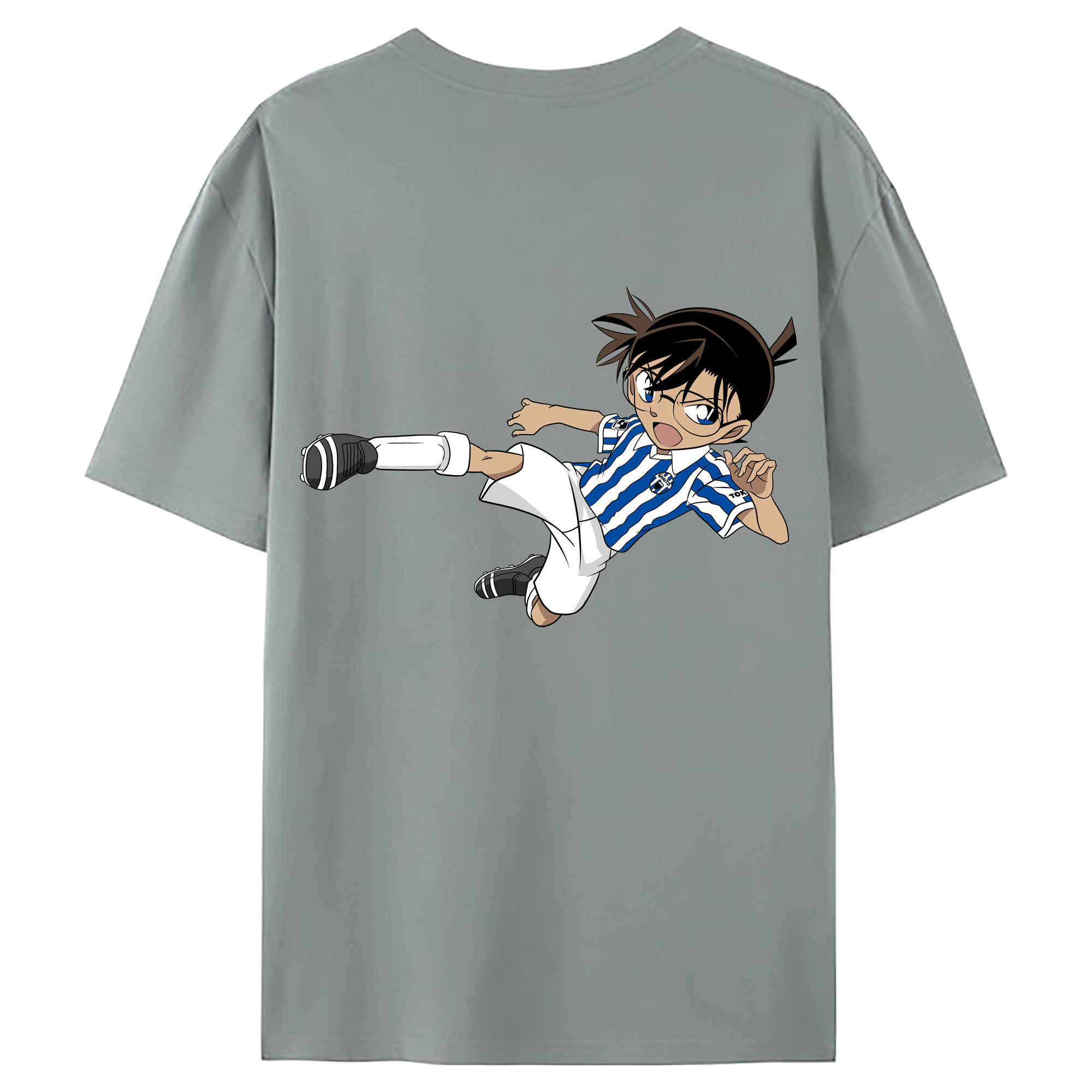 （画像用） 名探偵コナン 江戸川 コナン Detective Conan Conan Edogawa 綿100％ メンズ半袖Tシャツ（バックプリント） 通気性